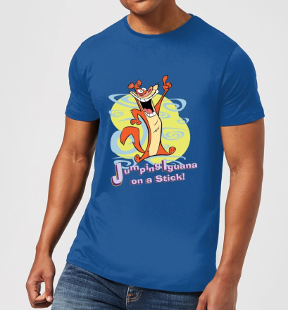 I Am Weasel Jumping Iguana On A Stick Men's T-Shirt - Royal Blue - XL