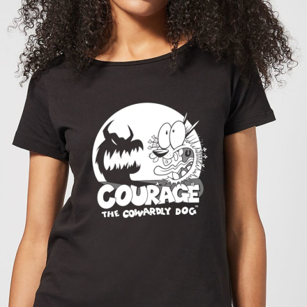 Courage The Cowardly Dog Spotlight Women's T-Shirt - Black - 5XL
