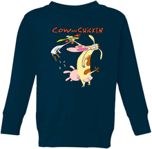 Cow and Chicken Characters Kids' Sweatshirt - Navy - 9-10 Years - Navy