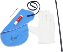 Andoer® Flöte Reinigungsset mit Reinigungstuch Stock Korkfett Schraubenzieher Handschuhe