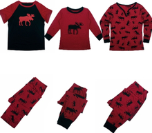 Männer Weihnachten Familie Look Pyjama Rentier Familie Passenden Outfit Vater Mutter Kind Nachtwäsche Nachtwäsche T-Shirt Hosen Set Rot