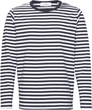 Adrian Stripe Ls T-Shirt Tops T-Langærmet Skjorte Navy Les Deux