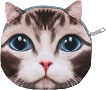 Hübsch Frauen Crossbody Katze Tier Print Reißverschluss Schließung kleiner Kette Tasche