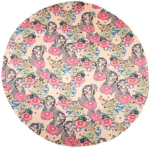Neue Art und Weise Frauen Strandtuch Satin Polyester Blumendruck-Farben-Block-runde Form Boho Style-Decke