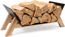 Firebowl Langdon Wood Black Vedförvaring 68x38x34 cm järn & trä