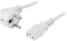 DELTACO Power Cord | Powercord | CEE 7/7 - IEC C13 | 1m | White