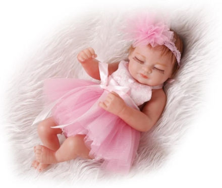 Reborn Baby Doll Baby Badespielzeug voller Silikon Körper Augen schließen schlafen Baby Puppe mit Kleidung Haar 10 Zoll 25 cm lebensechte süße Geschenke Spielzeug Mädchen