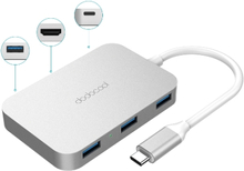 Dodocool 6-in-1 Aluminiumlegierung Multifunktions USB-C Hub für MacBook / MacBook Pro / Google Chromebook Pixel und mehr Silber