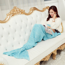 Handgefertigte Knit Decke lustige einzigartige lebensgroße Mermaid Tail Decke für Frauen Mädchen warme Winter Geschenk