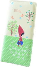 Mode Frauen PU Leder-Portemonnaie-Little Red Riding Hood Polka Dot Geldbörse Candy Farbe Clutch Bag