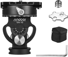 Andoer VH-10 2 Way Pan/Tilt Tripod Head Panoramic Bird Watching Photography Head with Quick Release Plate 3 Bubble Level Carry Bag Replacement for Sirui L10 RRS MH-02