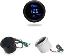 Digitale Zähler Öldruckanzeige mit Sensor für Auto Auto 52mm 2 Zoll LCD 0 ~ 120 PSI Warnung schwarz hell