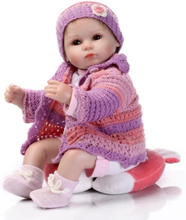 Reborn Baby Puppe Mädchen Silikon Baby Puppe Augen Öffnen Mit Kleidung Haar 16 zoll 40 cm Lebensechte Nette Geschenke Spielzeug Mädchen