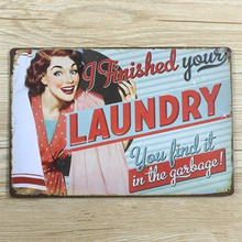 Emaljeskilt Laundry - Find it in the Garbage