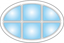 Dekorfönster Ellips med spröjs Modul 9x6