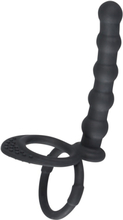 Black Velvets: Cock & Ball Ring with Anal Beads