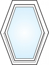Fönster 3-glas energi argon 6-kant vitmålad Modul 6x8