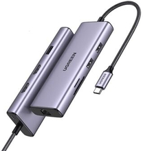 UGREEN 90119 9-i-1 Type-C Hub Multi-Port USB-C til 2 HDMI 2 USB3.0 USB 2.0 RJ45 Docking Station Adap