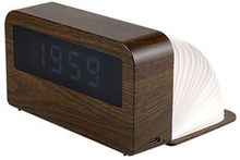 Y1 Trævækkeur Time Display Farverig Creative bogformet lys Desktop USB Genopladeligt Smart Alarm Clo