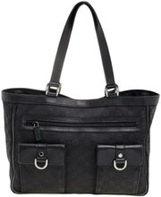 pre-owned GG Canvas and Leather Abbey Pocket Tote