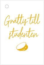 Studentkort Mini Grattis Till Studenten Vit