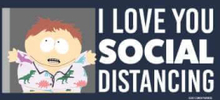 South Park Cartman I Love You Social Distancing Hoodie - Navy - S