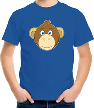 Cartoon aap t-shirt blauw voor jongens en meisjes - Cartoon dieren t-shirts kinderen