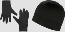 MP Running Beanie and Reflective Gloves Bundle - Black - S/M