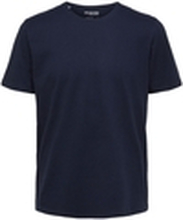 Selected T-shirts & Pikétröjor Noos Pan Linen T-Shirt - Navy Blazer