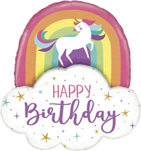 Folieballong Unicorn Rainbow Birthday