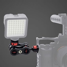 Head SLR-kamera Magic Arm 360 graders roterende dobbelthoved aluminiumslegeringsbeslag