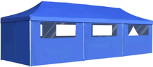 vidaXL Tenda Pieghevole Pop-Up con 8 Pareti Laterali 3x9 m Blu