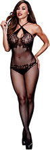 Baci - Floral Lace Crotchless Bodystocking One Size