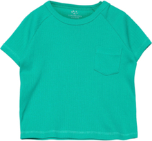 Rib Jersey T-Shirt W. Pocket T-shirts Short-sleeved Grønn Copenhagen Colors*Betinget Tilbud