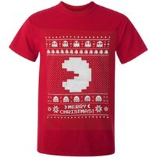Namco Men's Merry Pac-Man Christmas T-Shirt - Red - L