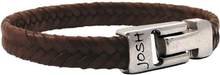 JOSH 24824-BRA-S-CO Armband leder cognac-zilverkleurig 10 mm 23 cm