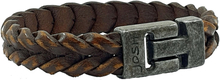 JOSH 24941-BRA-VB-CO Armband leder cognac-vintage zwart 15 mm