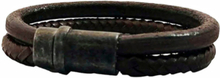 JOSH 09267-BRA-VB-BR Armband Vintage Black leder bruin-zwart