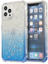 Dreamland Solid Color Gradient + Glitter Stars Design PC + TPU Hybrid Cover Shell for iPhone 12/12 P