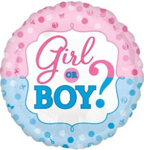 Girl or Boy? - Rund Folieballong til Gender Reveal 43 cm