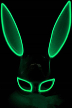 EL Wire Kanin LED Mask - Ljusgrön