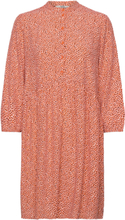 Woven Midi Dress With All-Over Pattern Kort Kjole Orange Esprit Casual