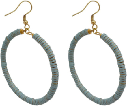 Gigi Beaded Creole Light Blue Accessories Jewellery Earrings Hoops Blå Pipol's Bazaar*Betinget Tilbud