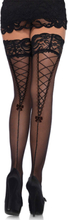 Leg Avenue - Stay Up Lace Backseam Thigh Highs, str. One Size