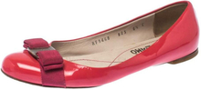 Salvatore Ferragamo Pink Patent Leather Vara Bow Ballet Flats