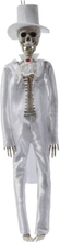 Hengende Skjelett Brudgom med Hvit Dress 42 cm