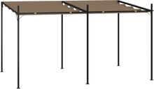 vidaXL Paviljong med infällbart tak 400x300x233 cm taupe