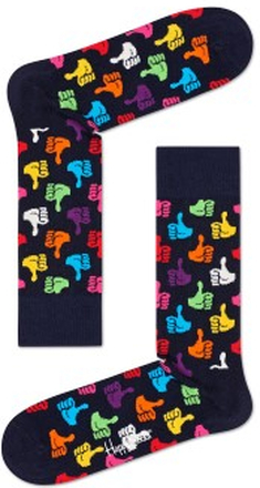Happy Socks Thumbs Up Sock Blau Muster Baumwolle Gr 41/46