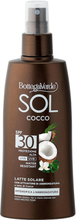 SOL Cocco - Latte solare - intensifica l'abbronzatura - con attivatore di abbronzatura e latte di Cocco - water resistant - protezione alta SPF 30
