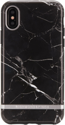Richmond And Finch Black Marble - Silver iPhone X/Xs Cover